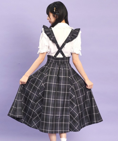 Secret Honey（シークレットハニー）の「マチ付きスカート（スカート・レディース・ブラックミックス/ライトブラック/ワインレッド/チェック・MEDIUM）」の7枚目の写真