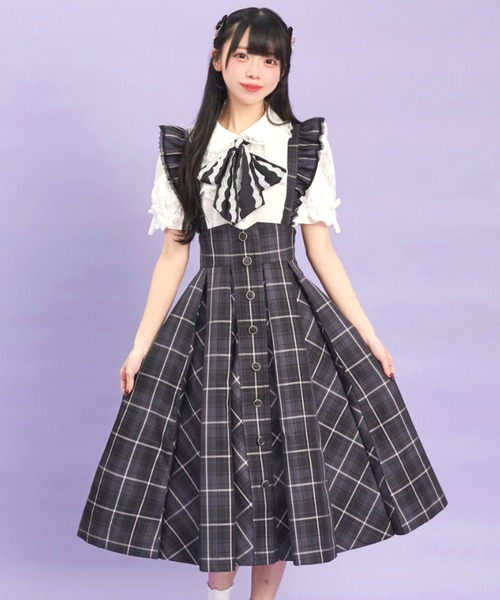 Secret Honey（シークレットハニー）の「マチ付きスカート（スカート・レディース・ブラックミックス/ライトブラック/ワインレッド/チェック・MEDIUM）」の6枚目の写真