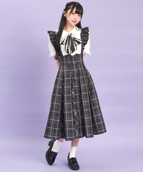 Secret Honey（シークレットハニー）の「マチ付きスカート（スカート・レディース・ブラックミックス/ライトブラック/ワインレッド/チェック・MEDIUM）」の5枚目の写真