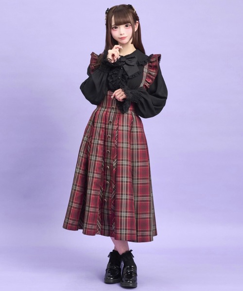 Secret Honey（シークレットハニー）の「マチ付きスカート（スカート・レディース・ブラックミックス/ライトブラック/ワインレッド/チェック・MEDIUM）」の18枚目の写真