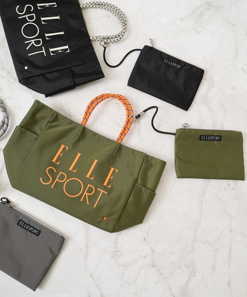 ELLE SPORT エル スポーツ ロープハンドル トート M ポーチ付き
