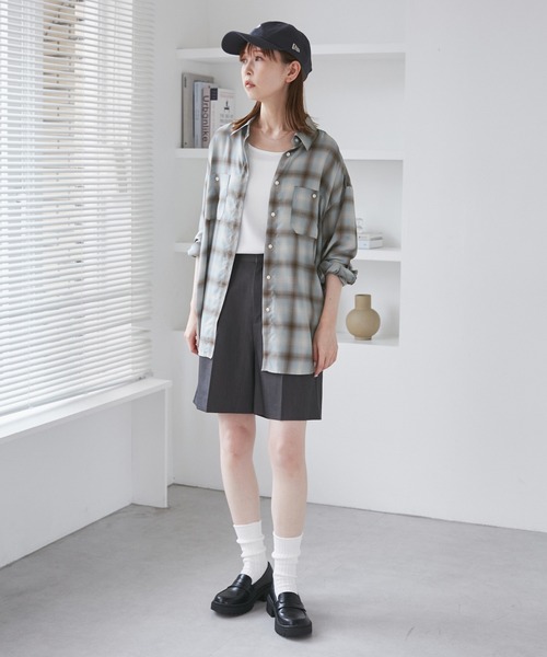 ROPE' PICNIC(ロペピクニック)の「オンブレチェックシャツ/UVケア(シャツ/ブラウス・レディース・サックスブルー/ブラック/イエロー/オフホワイト・38)」の5枚目の写真