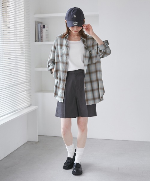 ROPE' PICNIC(ロペピクニック)の「オンブレチェックシャツ/UVケア(シャツ/ブラウス・レディース・サックスブルー/ブラック/イエロー/オフホワイト・38)」の6枚目の写真