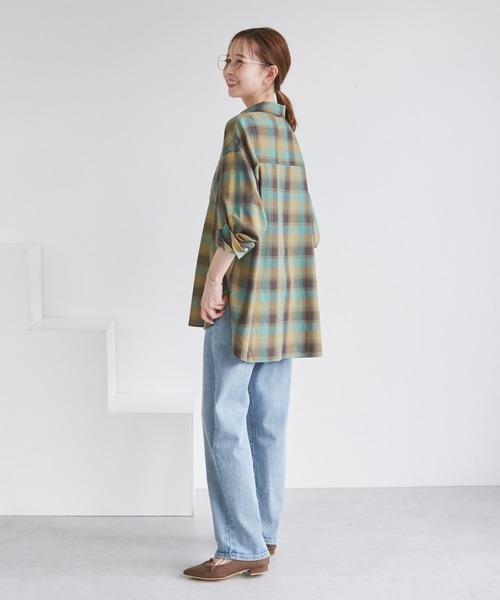 ROPE' PICNIC(ロペピクニック)の「オンブレチェックシャツ/UVケア(シャツ/ブラウス・レディース・サックスブルー/ブラック/イエロー/オフホワイト・38)」の12枚目の写真