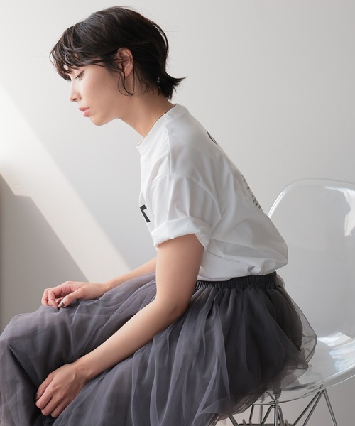 SOTT(ソット)の「GlowREST Logo T-shirt/GlowRESTロゴTシャツ(Tシャツ/カットソー・レディース・モカ/オフホワイト/ブラック・FREE)」の19枚目の写真