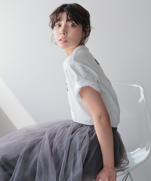 SOTT(ソット)の「GlowREST Logo T-shirt/GlowRESTロゴTシャツ(Tシャツ/カットソー・レディース・モカ/オフホワイト/ブラック・FREE)」の20枚目の写真