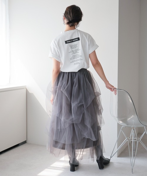 SOTT(ソット)の「GlowREST Logo T-shirt/GlowRESTロゴTシャツ(Tシャツ/カットソー・レディース・モカ/オフホワイト/ブラック・FREE)」の22枚目の写真