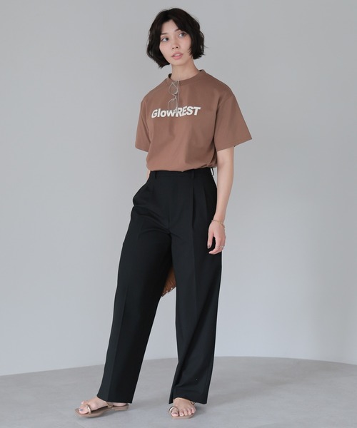 SOTT(ソット)の「GlowREST Logo T-shirt/GlowRESTロゴTシャツ(Tシャツ/カットソー・レディース・モカ/オフホワイト/ブラック・FREE)」の14枚目の写真