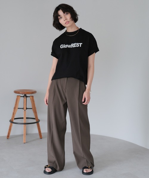 SOTT(ソット)の「GlowREST Logo T-shirt/GlowRESTロゴTシャツ(Tシャツ/カットソー・レディース・モカ/オフホワイト/ブラック・FREE)」の8枚目の写真