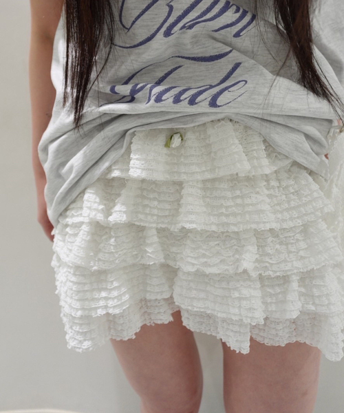 クランク crank Lace Bralette Dot Skirt Pants セール】CRANK/クランク LACE CANCAN SKIRT PANTS（その他パンツ）｜U