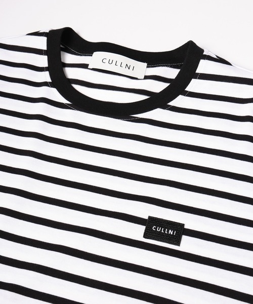 CULLNI（クルニ）の「The Basic Embroidery Patch Border Pullover（Tシャツ/カットソー・メンズ・ホワイト×ブラック・2/1/0）」の3枚目の写真