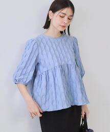 OPAQUE.CLIP | ふくれジャカードペプラムブラウス【洗濯機洗い可】(シャツ/ブラウス)