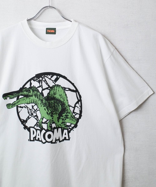 INNOCENT(イノセント)の「【PaCoMa/パコマ】Spino saurus TEE (ADULT) スピノサウルス Tシャツ 大人用(Tシャツ/カットソー・メンズ・オフホワイト/サックスブルー/ライトグレー/スミクロ・MEDIUM/LARGE/X-LARGE)」の13枚目の写真
