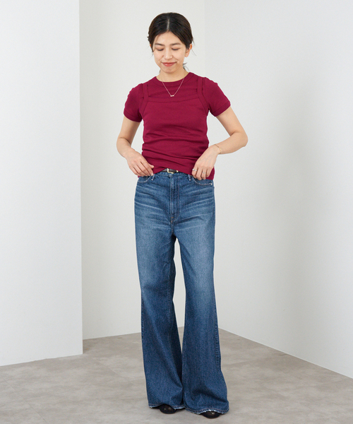 IENA（イエナ）の「FLORE FLORE/フローレフローレ CAR TEE Tシャツ（Tシャツ/カットソー・レディース・ブラック/バーガンディー/ベージュ/アイボリー・FREE）」の8枚目の写真