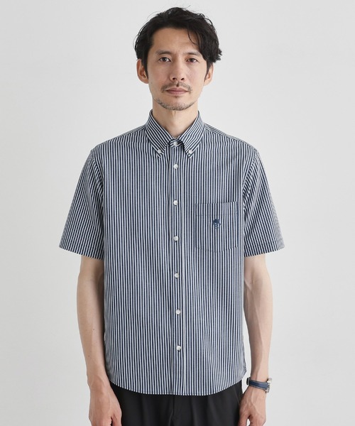TAKEO KIKUCHI(タケオキクチ)の「【COOL CITY WEAR】ストライプジャージ ボタンダウンシャツ /接触冷感(シャツ/ブラウス・メンズ・ネイビー系2/ブラウン系その他/グレー系2・02/03/04)」の10枚目の写真