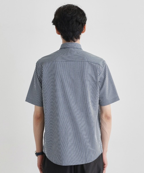 TAKEO KIKUCHI(タケオキクチ)の「【COOL CITY WEAR】ストライプジャージ ボタンダウンシャツ /接触冷感(シャツ/ブラウス・メンズ・ネイビー系2/ブラウン系その他/グレー系2・02/03/04)」の8枚目の写真