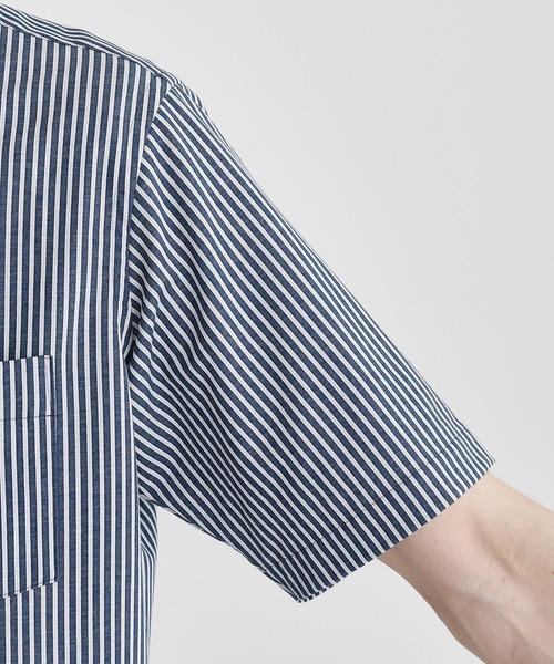 TAKEO KIKUCHI(タケオキクチ)の「【COOL CITY WEAR】ストライプジャージ ボタンダウンシャツ /接触冷感(シャツ/ブラウス・メンズ・ネイビー系2/ブラウン系その他/グレー系2・02/03/04)」の5枚目の写真