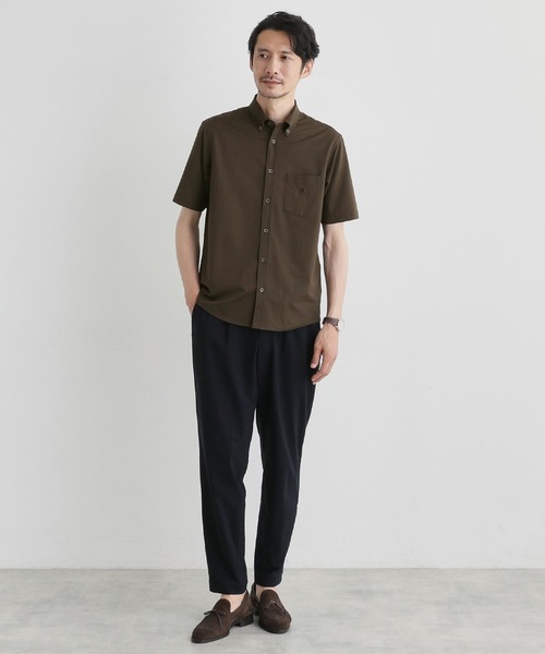 TAKEO KIKUCHI(タケオキクチ)の「【COOL CITY WEAR】ストライプジャージ ボタンダウンシャツ /接触冷感(シャツ/ブラウス・メンズ・ネイビー系2/ブラウン系その他/グレー系2・02/03/04)」の20枚目の写真