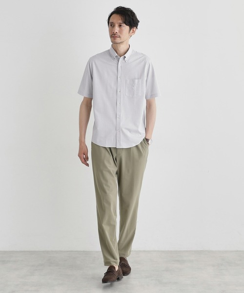 TAKEO KIKUCHI(タケオキクチ)の「【COOL CITY WEAR】ストライプジャージ ボタンダウンシャツ /接触冷感(シャツ/ブラウス・メンズ・ネイビー系2/ブラウン系その他/グレー系2・02/03/04)」の16枚目の写真