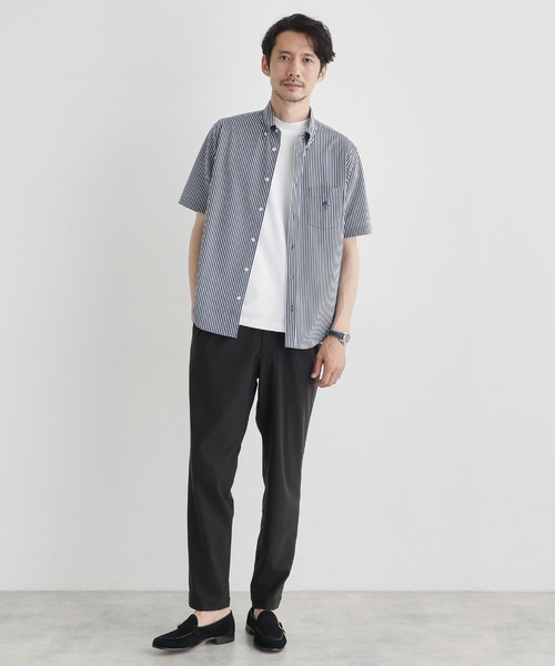 TAKEO KIKUCHI(タケオキクチ)の「【COOL CITY WEAR】ストライプジャージ ボタンダウンシャツ /接触冷感(シャツ/ブラウス・メンズ・ネイビー系2/ブラウン系その他/グレー系2・02/03/04)」の12枚目の写真