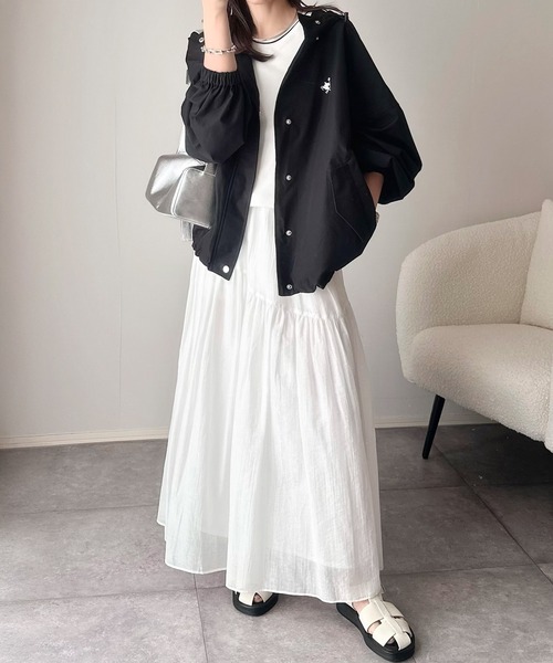 classicalelf（クラシカルエルフ）の「大人の抜け感。ボリュームスリーブ ショート丈 マウンテンパーカー（マウンテンパーカー・レディース・アイボリー/グレイッシュベージュ/ブラック/ネイビー・MEDIUM/LARGE/X-LARGE/SMALL）」の17枚目の写真