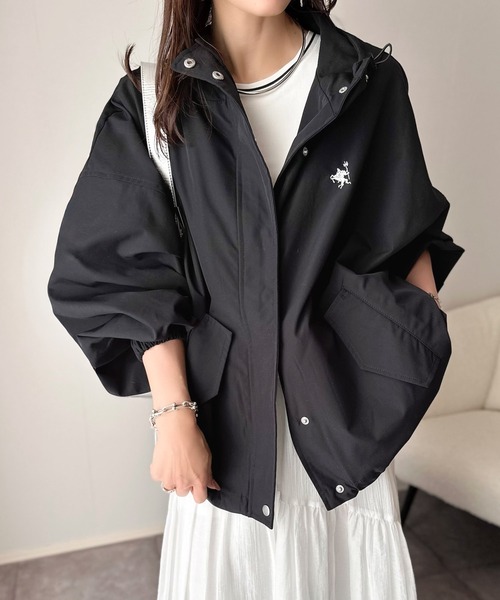 classicalelf（クラシカルエルフ）の「大人の抜け感。ボリュームスリーブ ショート丈 マウンテンパーカー（マウンテンパーカー・レディース・アイボリー/グレイッシュベージュ/ブラック/ネイビー・MEDIUM/LARGE/X-LARGE/SMALL）」の21枚目の写真