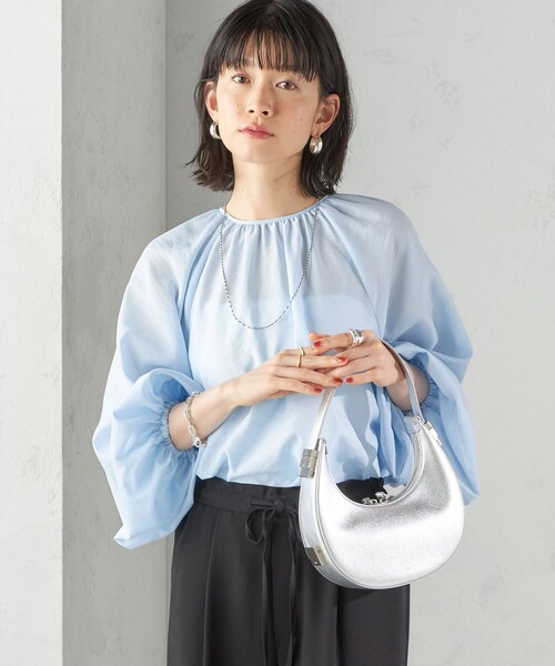 SHIPS(シップス)の「〈手洗い可能〉シアー バンブー ギャザー ブラウス(シャツ/ブラウス・レディース・ブラウン/ライトブルー/オフホワイト・ONE SIZE)」の17枚目の写真