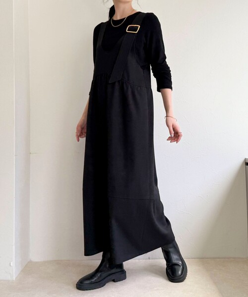 fredy emue(フレディエミュ)の「ウール調ジャンスカ(ワンピース・レディース・ブラウン/ブラック・36/38)」の1枚目の写真