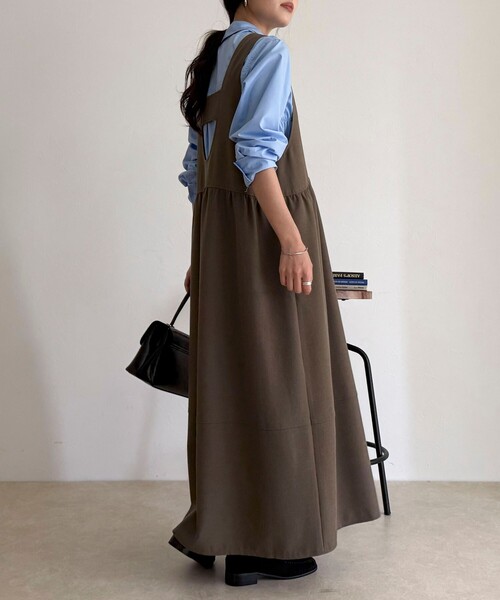 fredy emue(フレディエミュ)の「ウール調ジャンスカ(ワンピース・レディース・ブラウン/ブラック・36/38)」の10枚目の写真