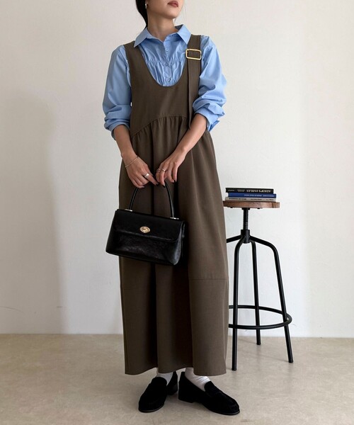 fredy emue(フレディエミュ)の「ウール調ジャンスカ(ワンピース・レディース・ブラウン/ブラック・36/38)」の11枚目の写真