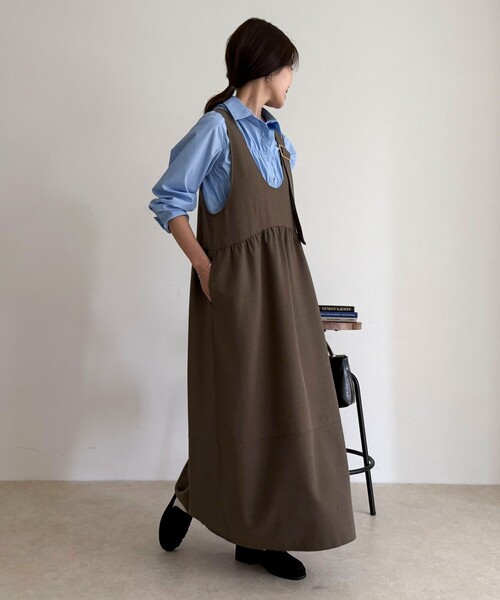 fredy emue(フレディエミュ)の「ウール調ジャンスカ(ワンピース・レディース・ブラウン/ブラック・36/38)」の12枚目の写真