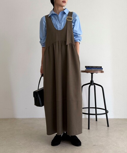 fredy emue(フレディエミュ)の「ウール調ジャンスカ(ワンピース・レディース・ブラウン/ブラック・36/38)」の13枚目の写真