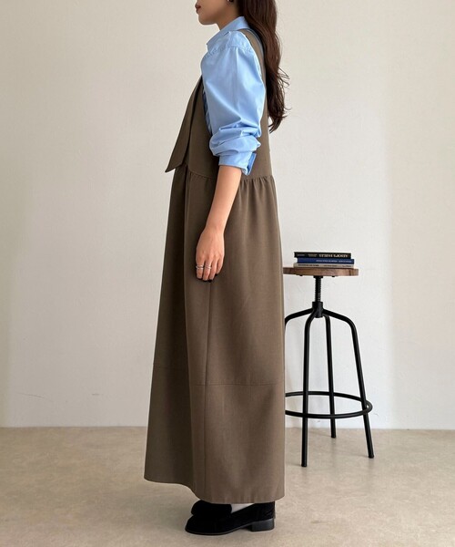 fredy emue(フレディエミュ)の「ウール調ジャンスカ(ワンピース・レディース・ブラウン/ブラック・36/38)」の18枚目の写真