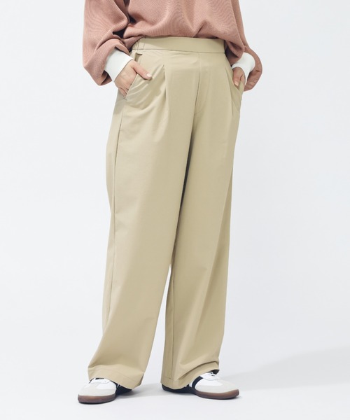 TIGORA（ティゴラ）の「ティゴラ TIGORA 4WAYストレッチタックワイドパンツ（その他パンツ・レディース・ブラック/ブラウン/ベージュ・S/M/L/XL）」の3枚目の写真
