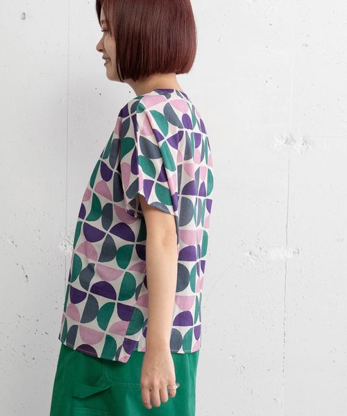 POU DOU DOU(プードゥドゥ)の「<made in INDIA>Art motif print 羽織りシャツ(シャツ/ブラウス・レディース・ピンク/ブルー・M)」の10枚目の写真