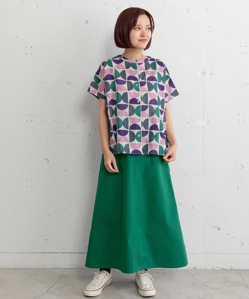 POU DOU DOU(プードゥドゥ)の「<made in INDIA>Art motif print 羽織りシャツ(シャツ/ブラウス・レディース・ピンク/ブルー・M)」の11枚目の写真