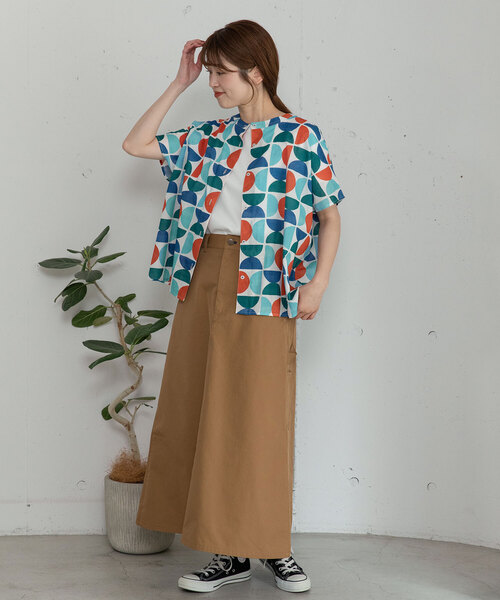 POU DOU DOU(プードゥドゥ)の「<made in INDIA>Art motif print 羽織りシャツ(シャツ/ブラウス・レディース・ピンク/ブルー・M)」の20枚目の写真