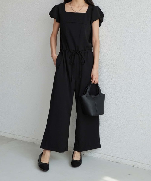 セール】バックジップルーズシルエットオールインワン（つなぎ