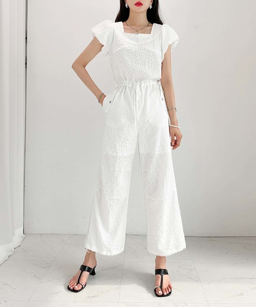 MAISON DE THERESE（メゾン ド テレーズ）の「バックジップルーズシルエットオールインワン（つなぎ/オールインワン・レディース・ブラック/ホワイト・FREE）」の7枚目の写真