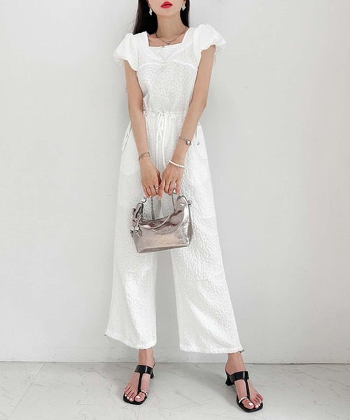 MAISON DE THERESE（メゾン ド テレーズ）の「バックジップルーズシルエットオールインワン（つなぎ/オールインワン・レディース・ブラック/ホワイト・FREE）」の9枚目の写真