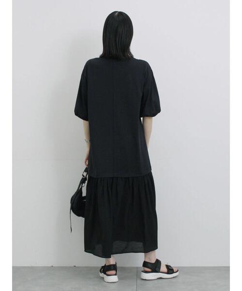 Samansa Mos2 blue（サマンサモスモスブルー）の「花柄ドッキングカットワンピース（ワンピース・レディース・ネイビー/ブラック/チャコールグレー・F）」の16枚目の写真