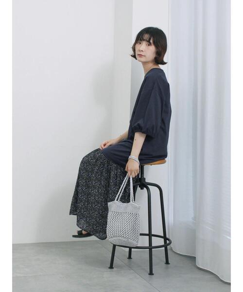 Samansa Mos2 blue（サマンサモスモスブルー）の「花柄ドッキングカットワンピース（ワンピース・レディース・ネイビー/ブラック/チャコールグレー・F）」の22枚目の写真