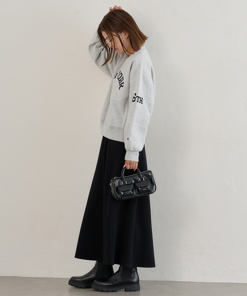U by SPICK&SPAN（ユーバイスピックアンドスパン）の「Champion/チャンピオン REVERSE WEAVE HALF ZIP スウェット（スウェット・レディース・ライトグレー/ライトパープル・MEDIUM）」の15枚目の写真