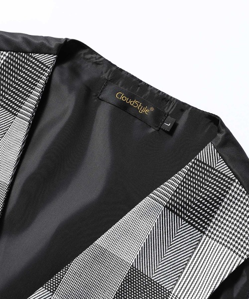 Cloudstyle（クラウドスタイル）の「【Cloudstyle】チェック柄 ダブルブレスト スーツベスト ジレ（スーツベスト・メンズ・ブラウン/ネイビー/ブラック・LARGE/X-LARGE/MEDIUM/SMALL）」の10枚目の写真