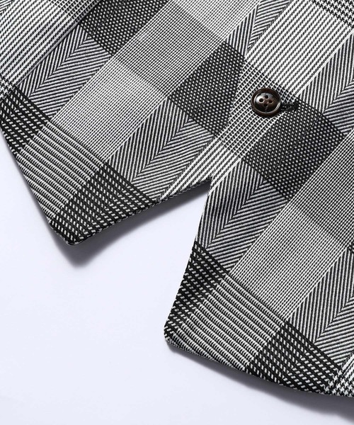 Cloudstyle（クラウドスタイル）の「【Cloudstyle】チェック柄 ダブルブレスト スーツベスト ジレ（スーツベスト・メンズ・ブラウン/ネイビー/ブラック・LARGE/X-LARGE/MEDIUM/SMALL）」の14枚目の写真