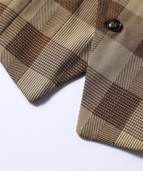 Cloudstyle（クラウドスタイル）の「【Cloudstyle】チェック柄 ダブルブレスト スーツベスト ジレ（スーツベスト・メンズ・ブラウン/ネイビー/ブラック・LARGE/X-LARGE/MEDIUM/SMALL）」の21枚目の写真