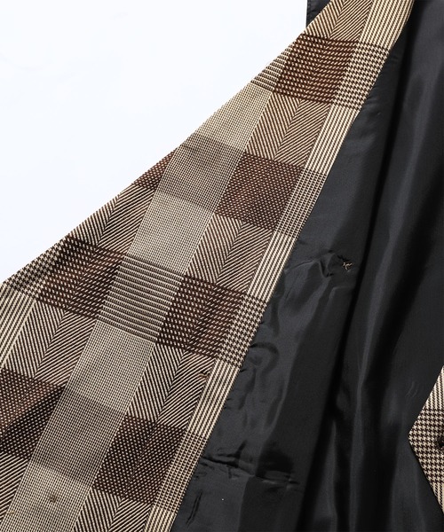 Cloudstyle（クラウドスタイル）の「【Cloudstyle】チェック柄 ダブルブレスト スーツベスト ジレ（スーツベスト・メンズ・ブラウン/ネイビー/ブラック・LARGE/X-LARGE/MEDIUM/SMALL）」の22枚目の写真