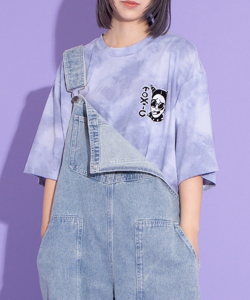 PUNYUS（プニュズ）の「Toxicタイダイ柄Ｔシャツ（Tシャツ/カットソー・レディース・ブラック/イエロー/パープル・3/4）」の6枚目の写真