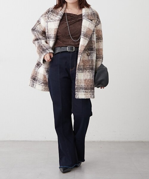 Remind me and forever（リマインドミーアンドフォーエバー）の「リングチェックＷテーラージャケット（テーラードジャケット・レディース・ブラック/モカ/ネイビー・FREE）」の16枚目の写真