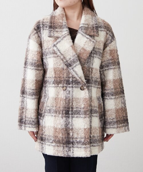 Remind me and forever（リマインドミーアンドフォーエバー）の「リングチェックＷテーラージャケット（テーラードジャケット・レディース・ブラック/モカ/ネイビー・FREE）」の17枚目の写真